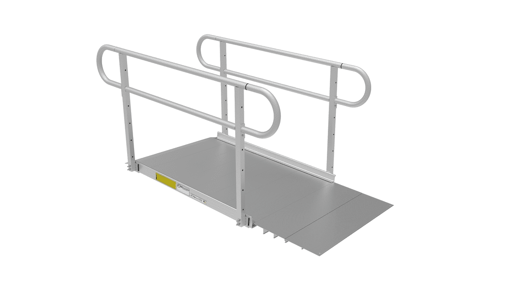Pathway 3G Aluminum Ramp Kit 4 ft with 2-line handrails and no platform