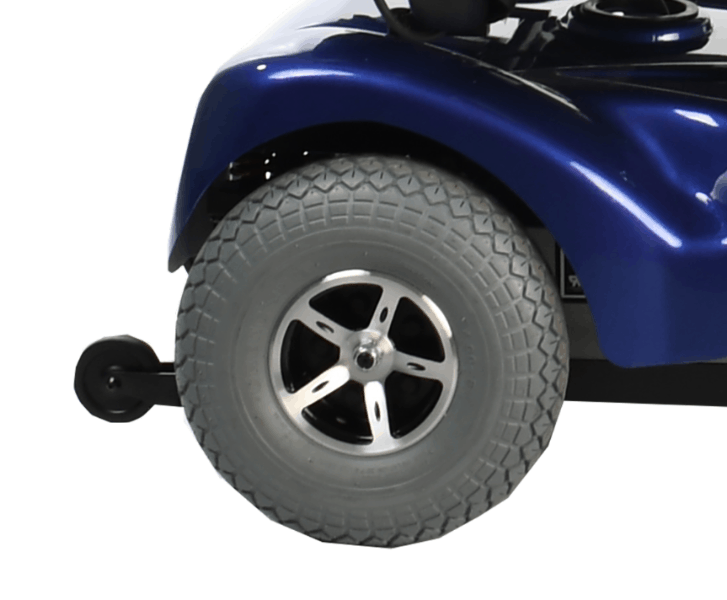 Atlantis Heavy-Duty Power Wheelchair P710 - Rear Wheels and Anti-Tip Wheels - By Merits | Wheelchair Liberty