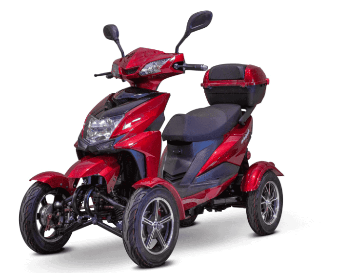 EW-14 4-Wheel Mobility Scooter Red Front Left View | Wheelchair Liberty