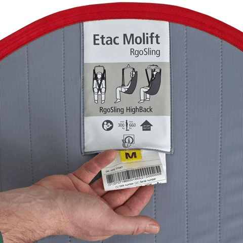 Flip Labeling - Molift RgoSling Standup Padded - Patient Slings for Molift Lifts by ETAC | Wheelchair Liberty