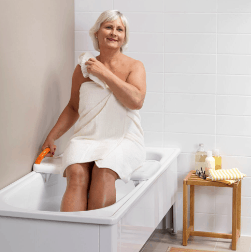 Fresh Bath Board Woman Using On Tab