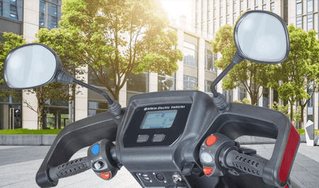 Handle Control Panel And Side Mirror - Afiscooter S3 3-Wheel Electric Scooter By Afikim | Wheelchair Liberty