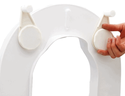 Hi-Loo Toilet Seat Raiser with Brackets Friction Rubber