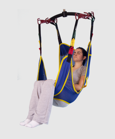 Invacare_Full Body Slings Mesh Sling 4 Point Woman Side View | Wheelchair Liberty