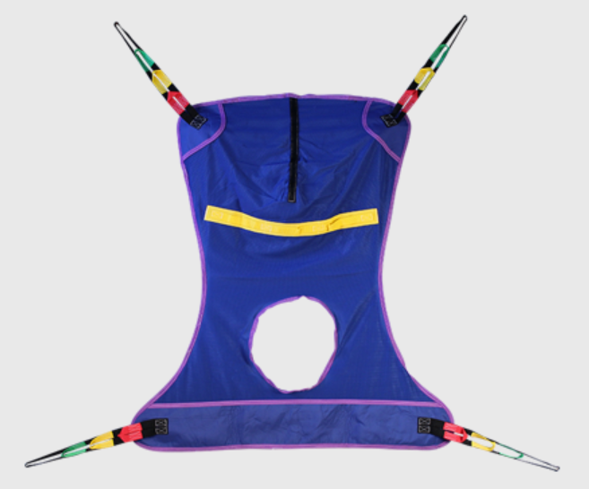 Invacare_Full Body Slings Mesh With Commode Opening Back Side View Laid Flat | Wheelchair Liberty
