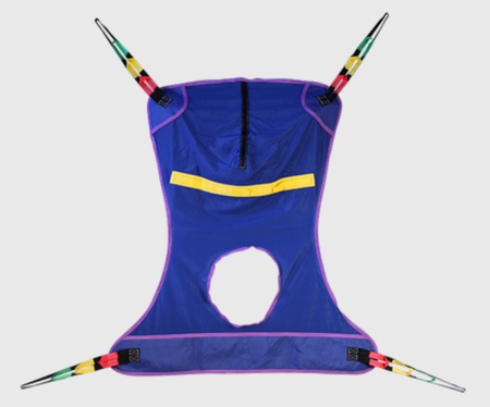 Invacare_Full Body Slings Mesh With Commode Opening Back Side View Laid Flat | Wheelchair Liberty