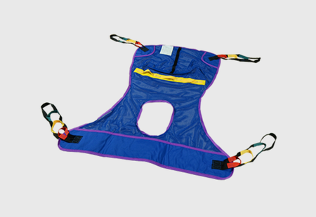 Invacare Full Body Slings Mesh With Commode Opening Laid Flat | Wheelchair Liberty