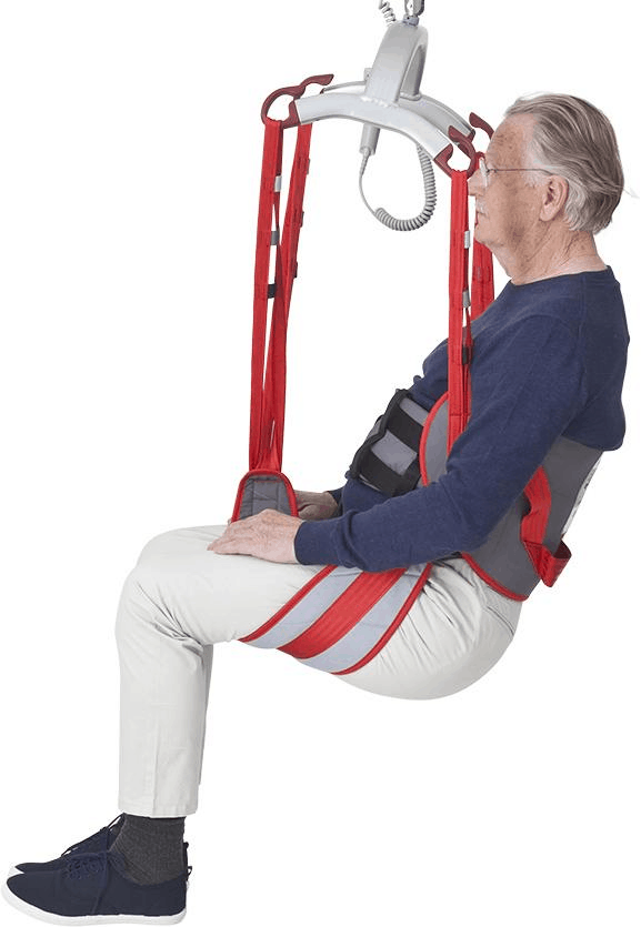 Side View - Molift RgoSling Toilet LowBack Padded - Patient Sling for Molift Lifts by ETAC | Wheelchair LIberty