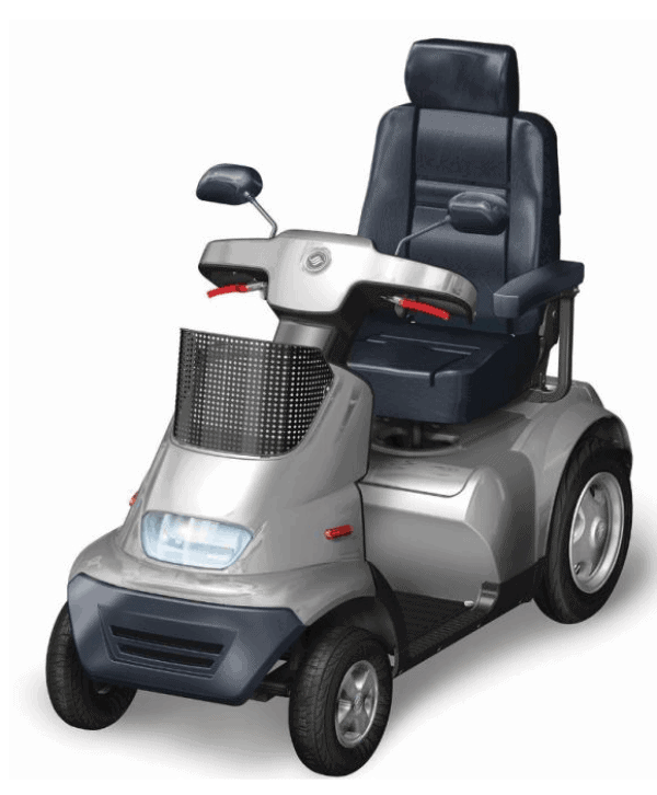 Silver with Basket - Afiscooter S4 4-Wheel Electric Scooter By Afikim | Wheelchair Liberty
