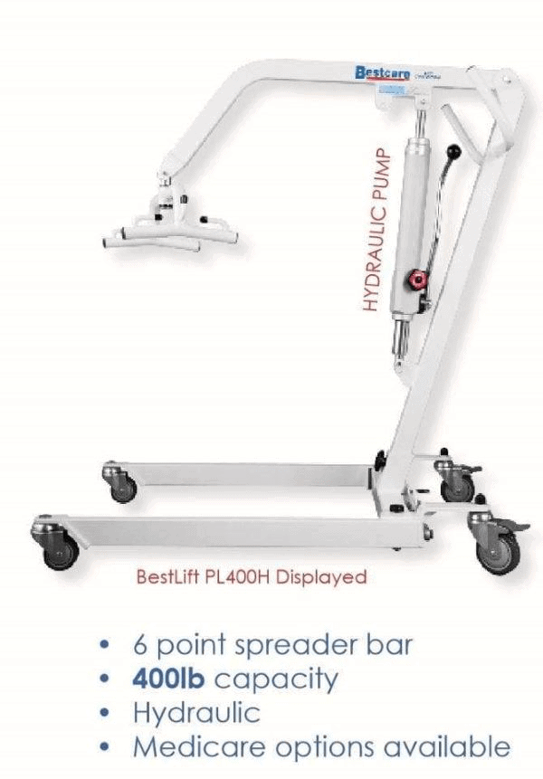 The BestLift™ PL400H| CONVERTIBLE HYDRAULIC PATIENT LIFT by Best