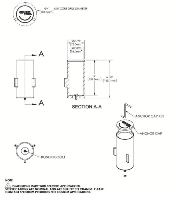 Specifications 2 - Elkhorn Manual Pool Lift by Spectrum Aquatics - Wheelchair Liberty