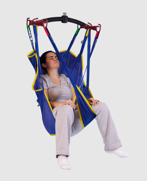 Universal Slings Padded Head Support 6 Point with Woman Using Side View