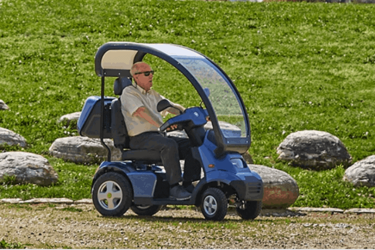 With Canopy - Afiscooter S4 4-Wheel Electric Scooter By Afikim | Wheelchair Liberty
