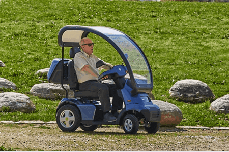 With Canopy - Afiscooter S4 4-Wheel Electric Scooter By Afikim | Wheelchair Liberty