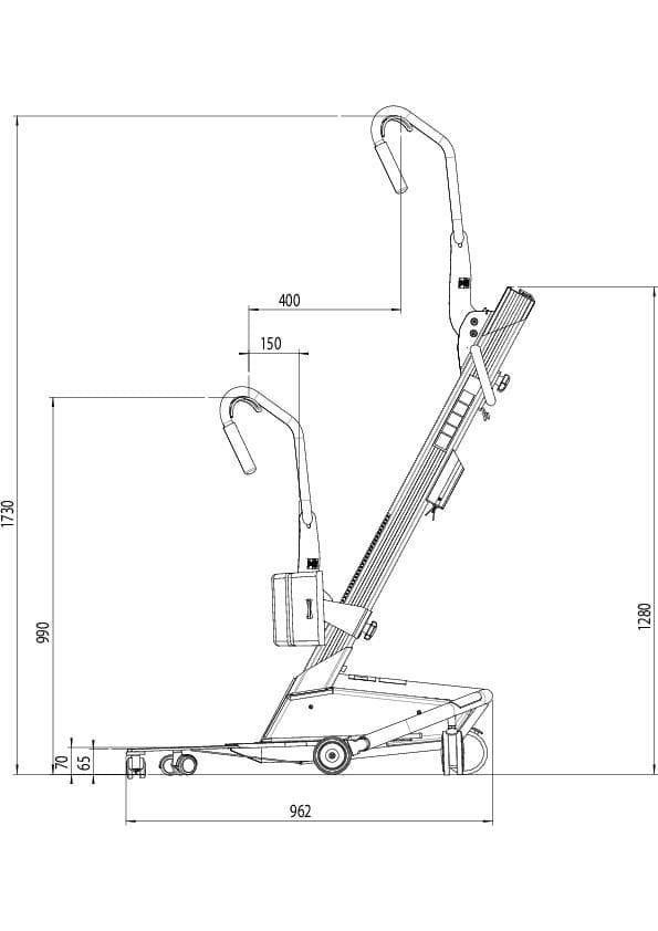 Molift Quick Raiser 1 - Electric Powered Patient Transfer Platform & Mobile Hoist Lift by ETAC - Wheelchair Liberty