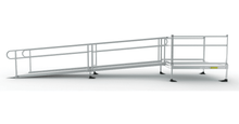 Side View - PATHWAY 3G 22 ft. Straight Aluminum Wheelchair Ramp Kit with Solid Surface Tread, 2-Line Handrails and 4 ft. Top Platform by EZ-Access | RampHand