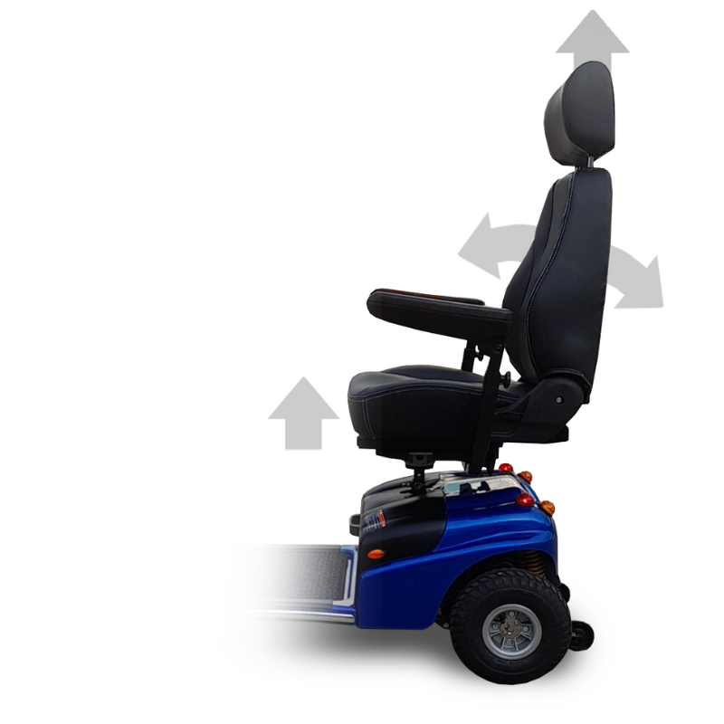Explorer 4-Wheel Electric Scooter by Shoprider - Reclining Backrest and Height Adjustable Seat and Headrest | Wheelchair Liberty