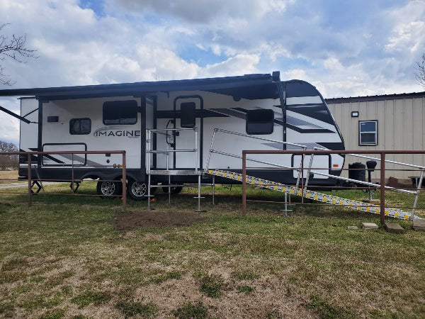 Product in use - Portable Camper / RV Ramp System RV And Trailer By Roll-A-Ramp | Wheelchair Liberty 