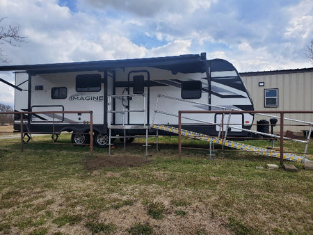 Product in use - Portable Camper / RV Ramp System RV And Trailer By Roll-A-Ramp | Wheelchair Liberty 