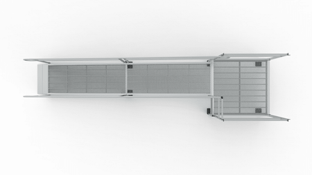 Top View - PATHWAY 3G 30 ft. Straight Aluminum Wheelchair Ramp Kit with Expanded Metal Tread, 2-Line Handrails and 5 ft. Top Platform by EZ-Access | RampHand