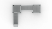 Top View - PATHWAY 3G 26 ft. L-Shaped Aluminum Wheelchair Ramp Kit with Expanded Metal Tread, 2-Line Handrails, 5 ft. Turn Platform, and 5 ft. Top Platform by EZ-Access | RampHand