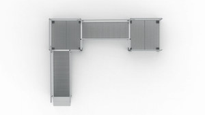 Top View - PATHWAY 3G 28 ft. L-Shaped Aluminum Wheelchair Ramp Kit with Expanded Metal Tread, 2-Line Handrails, 4 ft. Turn Platform, and 4 ft. Top Platform by EZ-Access | RampHand