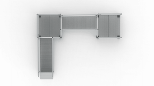 Top View - PATHWAY 3G 20 ft. L-Shaped Aluminum Wheelchair Ramp Kit with Expanded Metal Tread, 2-Line Handrails, 4 ft. Turn Platform, and 4 ft. Top Platform by EZ-Access | RampHand