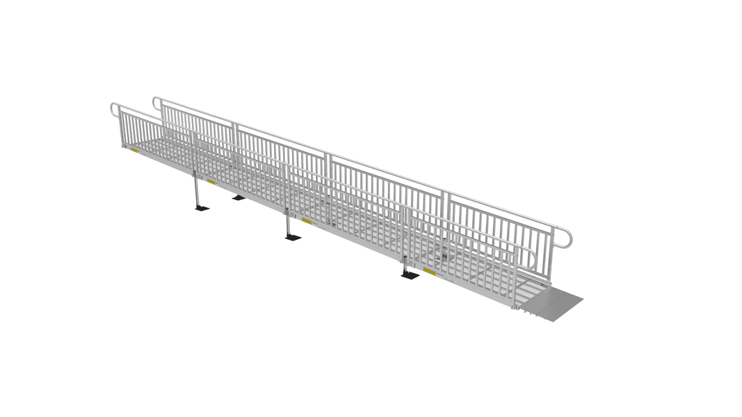 PATHWAY 3G 30 ft. Straight Aluminum Wheelchair Ramp Kit with Expanded ...