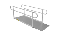 6ft Ramp - PATHWAY 3G 20 ft. U-Shaped Aluminum Wheelchair Ramp Kit with Solid Surface Tread, 2-Line Handrails and (3) 4 ft. Platforms by EZ-Access | RampHand