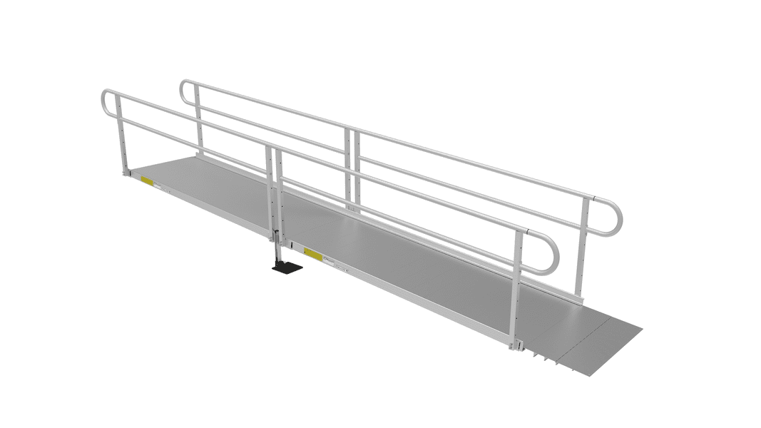 PATHWAY 3G 16 ft. Straight Aluminum Wheelchair Ramp Kit with Solid Sur ...