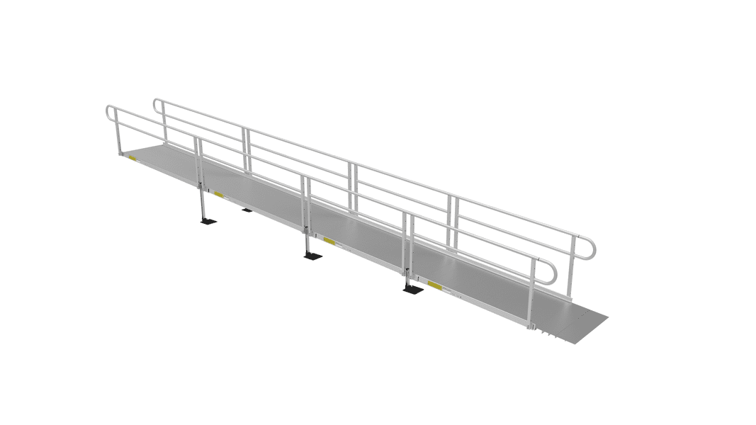 PATHWAY 3G 28 ft. Straight Aluminum Wheelchair Ramp Kit with Solid Sur ...