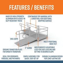 Features and Benefits - PATHWAY 3G 10 ft. L-Shaped Aluminum Wheelchair Ramp Kit with Solid Surface Tread, 2-Line Handrails and 4 ft. Turn Platform by EZ-Access | RampHand