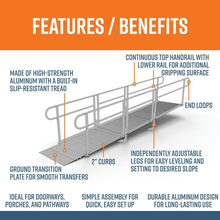 Features and Benefits - PATHWAY 3G 14 ft. Straight Aluminum Wheelchair Ramp Kit with Solid Surface Tread, 2-Line Handrails and No Top Platform by EZ-Access | RampHand