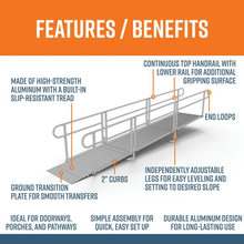 Features and Benefits - PATHWAY 3G 16 ft. Straight Aluminum Wheelchair Ramp Kit with Solid Surface Tread, 2-Line Handrails and No Top Platform by EZ-Access | RampHand