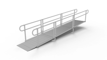 PATHWAY 3G 16 ft. Straight Aluminum Wheelchair Ramp Kit with Solid Surface Tread, 2-Line Handrails and No Top Platform by EZ-Access | RampHand