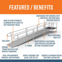 Features and Benefits - PATHWAY 3G 18 ft. Straight Aluminum Wheelchair Ramp Kit with Solid Surface Tread, 2-Line Handrails and 4 ft. Top Platform by EZ-Access | RampHand