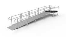 PATHWAY 3G 20 ft. Straight Aluminum Wheelchair Ramp Kit with Solid Surface Tread, 2-Line Handrails and 5 ft. Top Platform by EZ-Access | RampHand