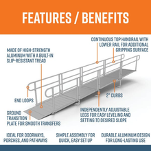 Features and Benefits - PATHWAY 3G 20 ft. Straight Aluminum Wheelchair Ramp Kit with Solid Surface Tread, 2-Line Handrails and No Top Platform by EZ-Access | RampHand