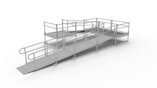 PATHWAY 3G 26 ft. U-Shaped Aluminum Wheelchair Ramp Kit with Solid Surface Tread, 2-Line Handrails and (3) 5 ft. Platforms by EZ-Access | RampHand