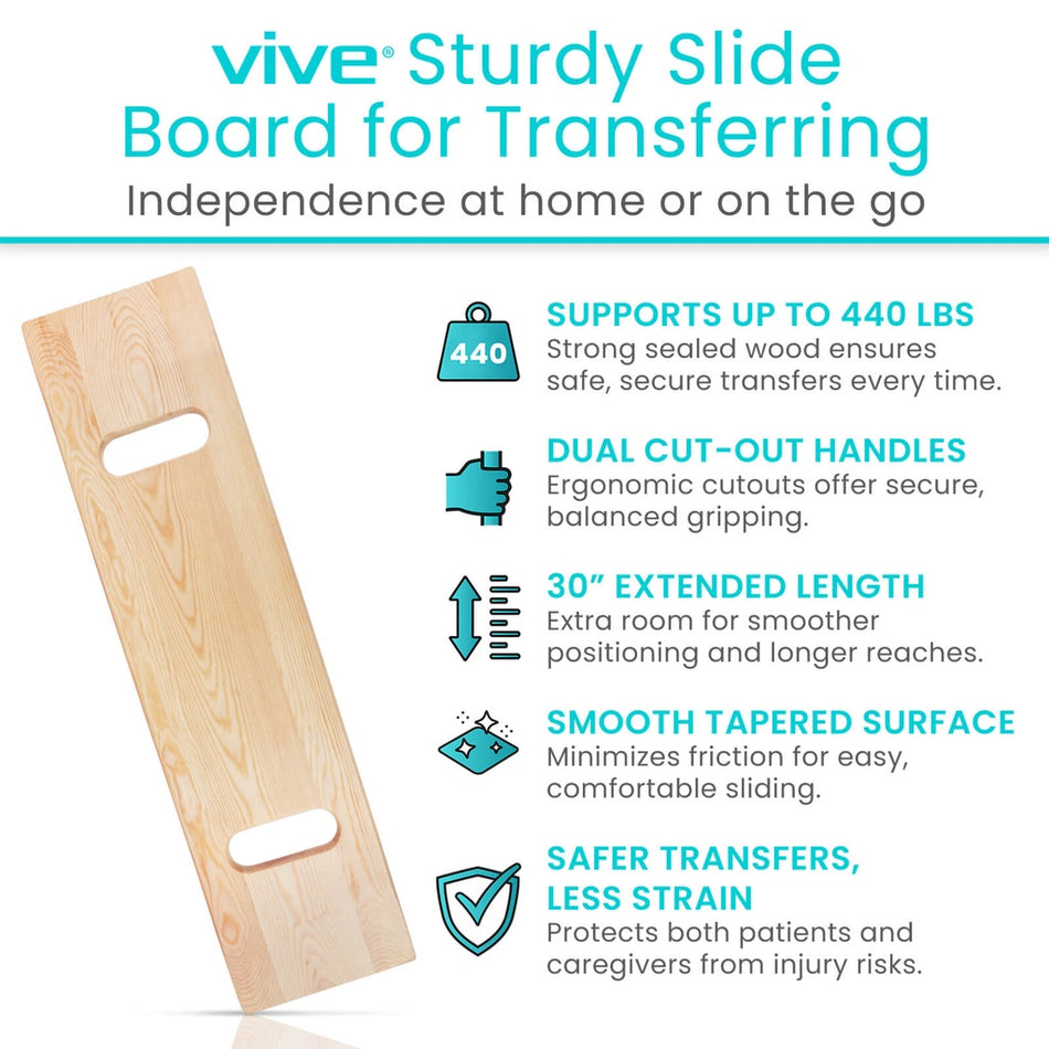 Wooden Transfer Board by Vive Health