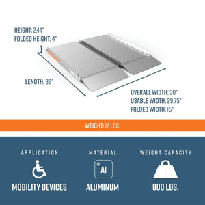 3ft Ramp - SUITCASE® Singlefold Ramps  | Wheelchair Liberty