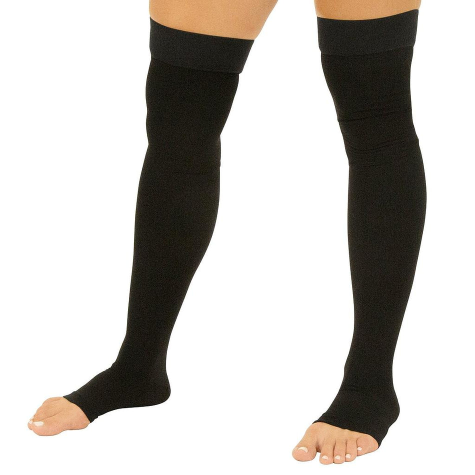 Thigh High Open Toe Compression Stockings 15-20mmHg by Vive Health
