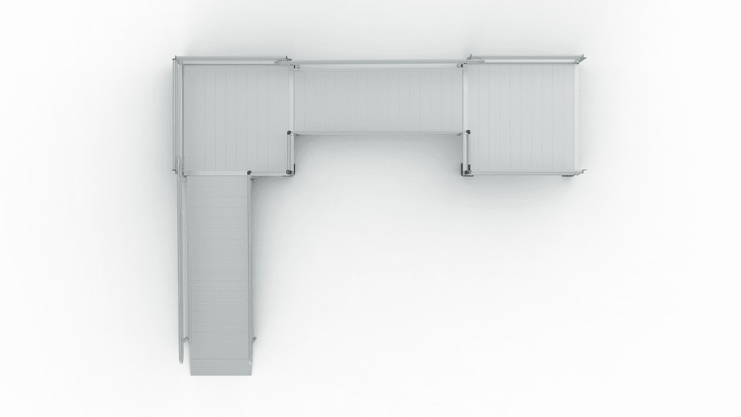 PATHWAY 3G 12 ft. L-Shaped Aluminum Wheelchair Ramp Kit with Expanded ...