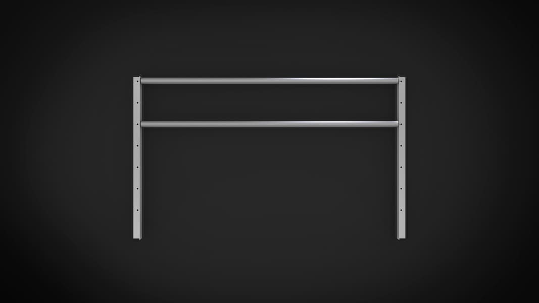 Two-Line Handrail - PATHWAY 3G 30 ft. Straight Aluminum Wheelchair Ramp Kit with Expanded Metal Tread, 2-Line Handrails and 5 ft. Top Platform by EZ-Access | RampHand