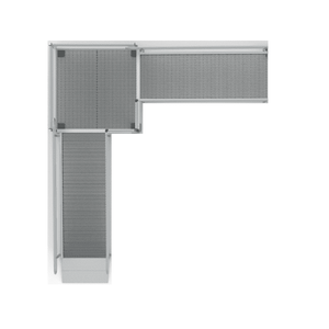 Top View - PATHWAY 3G 26 ft. L-Shaped Aluminum Wheelchair Ramp Kit with Expanded Metal Tread, 2-Line Handrails and 5 ft. Turn Platform by EZ-Access | RampHand