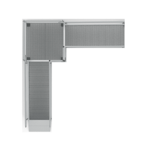 Top View - PATHWAY 3G 30 ft. L-Shaped Aluminum Wheelchair Ramp Kit with Expanded Metal Tread, 2-Line Handrails and 4 ft. Turn Platform by EZ-Access | RampHand