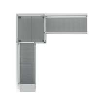 Top View - PATHWAY 3G 16 ft. L-Shaped Aluminum Wheelchair Ramp Kit with Expanded Metal Tread, Vertical Picket Handrails and 5 ft. Turn Platform by EZ-Access | RampHand