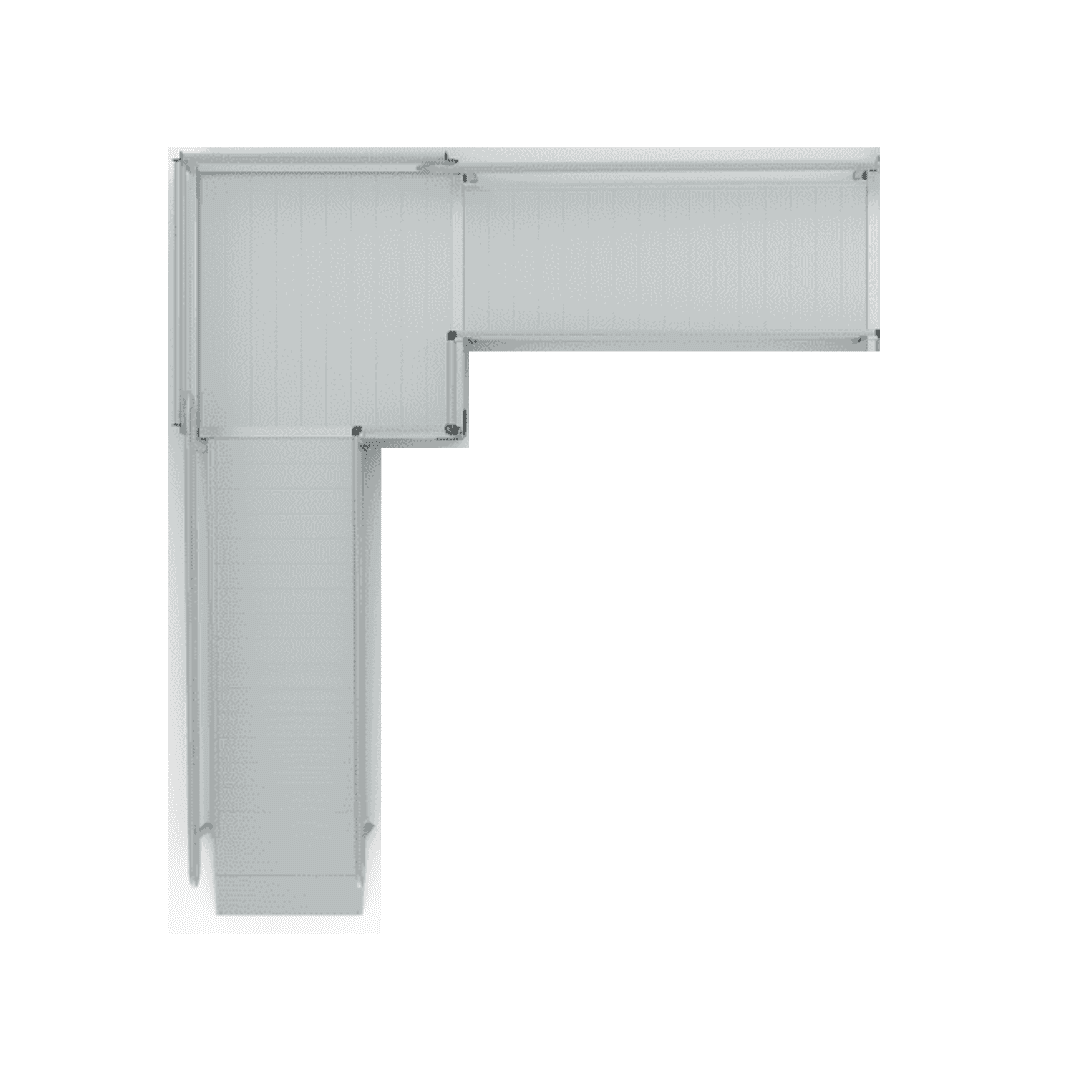 PATHWAY 3G 20 ft. L-Shaped Aluminum Wheelchair Ramp Kit with Solid Sur ...