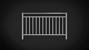 Vertical Picket Handrail - PATHWAY 3G 30 ft. L-Shaped Aluminum Wheelchair Ramp Kit with Solid Surface Tread, Vertical Picket Handrails and 4 ft. Turn Platform by EZ-Access | RampHand