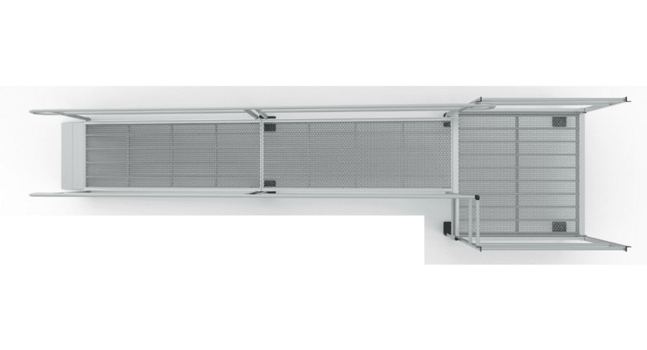 Top View - PATHWAY 3G 28 ft. Straight Aluminum Wheelchair Ramp Kit with Expanded Metal Tread, Vertical Picket Handrails and 5 ft. Top Platform by EZ-Access | RampHand